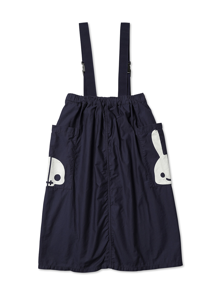 CUNE DDDCショルダーストラップスカート ネイビー DDDCショルダー