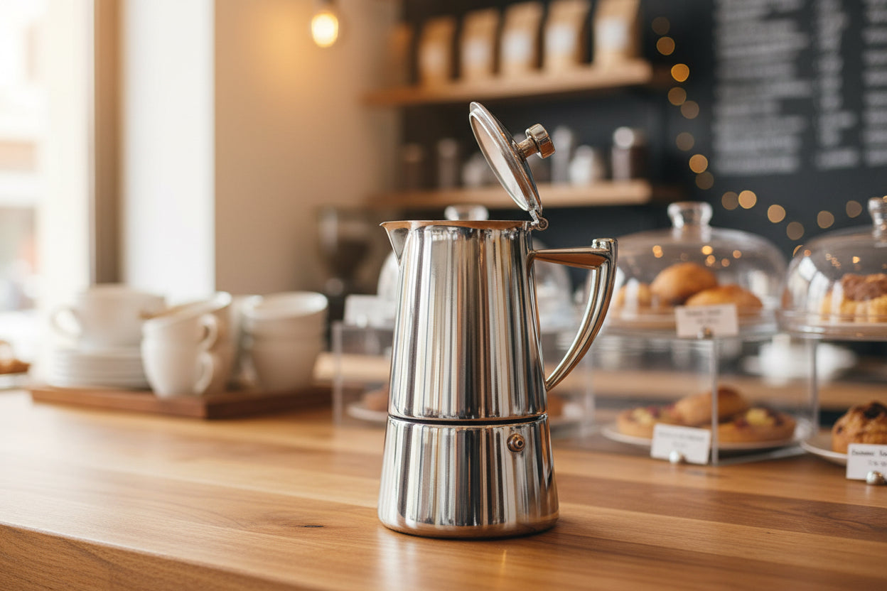 Cuisinox Roma Mirror Stainless Steel Induction Stovetop Moka Espresso