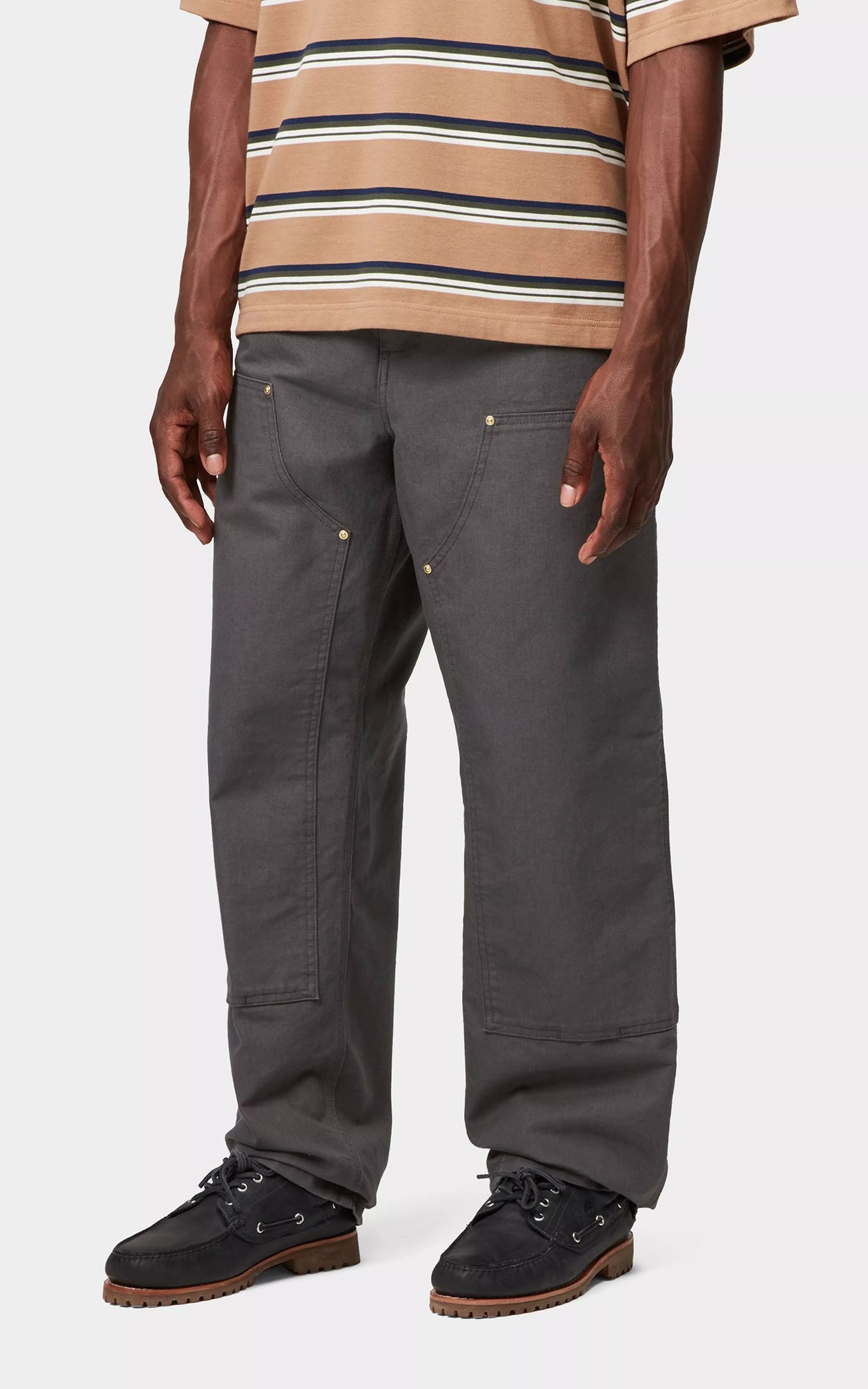 Carhartt WIP Double Knee Pant Dearborn Canvas Rinsed Graphite