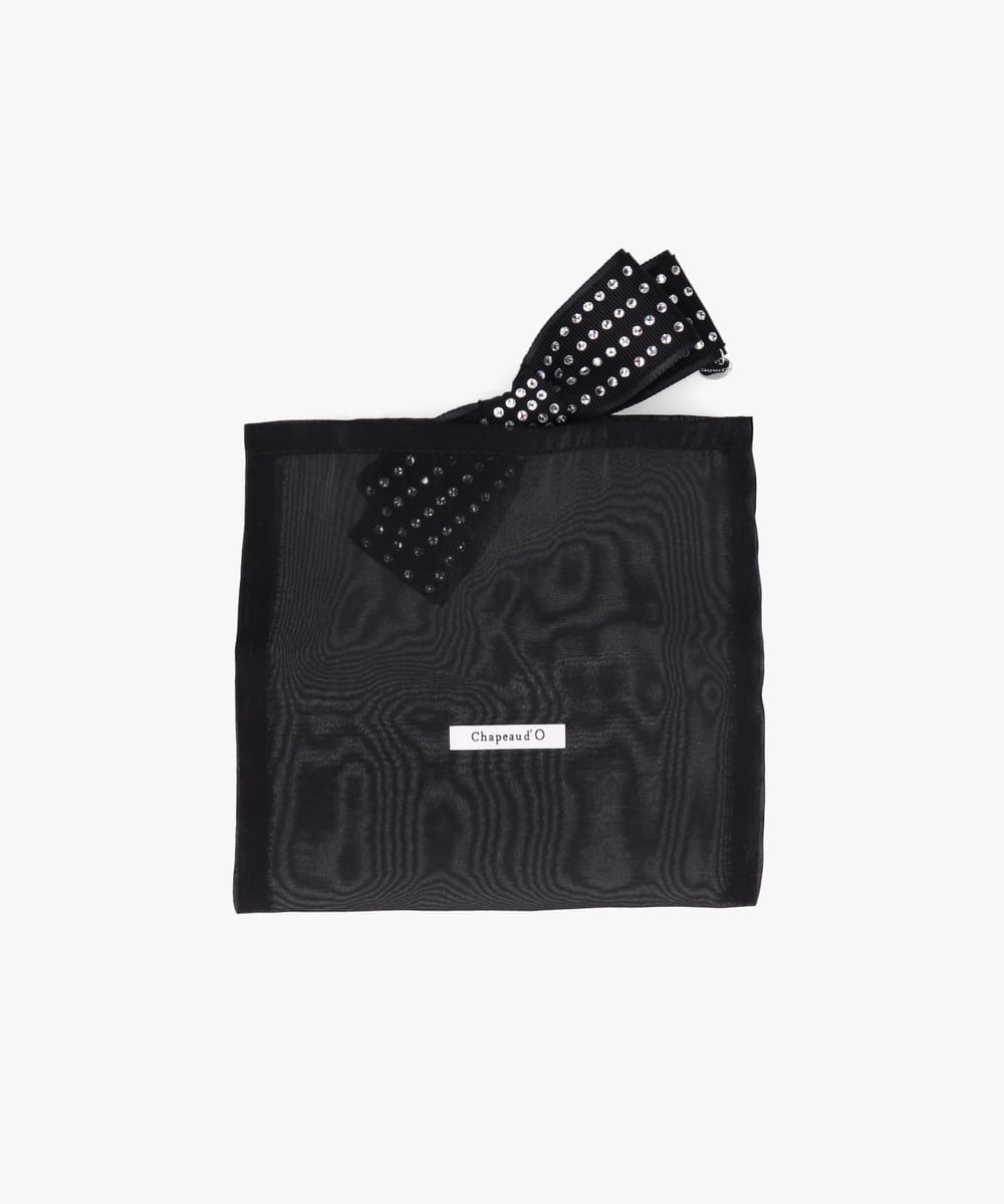 Chapeau d' O Crystal Ribbon Barrette | FREE(99) BLACK (01