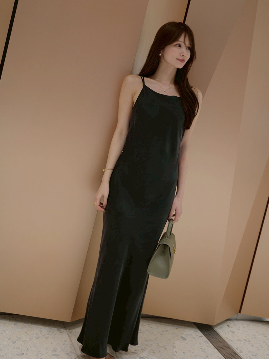 ボートネックキャミワンピース(マキシ・ロングワンピース)｜ワンピース