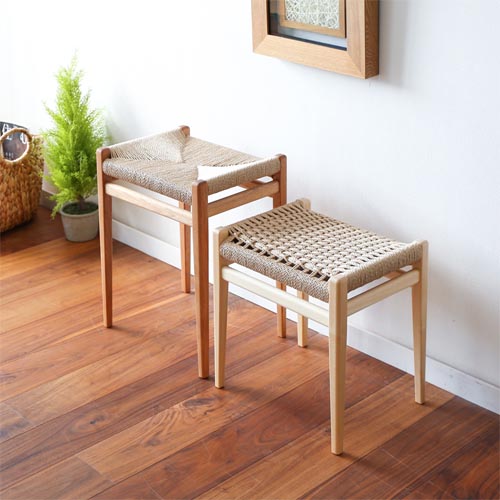 旭川クラフト 木ライフプロダクト ペーパーコードスツール 国産家具