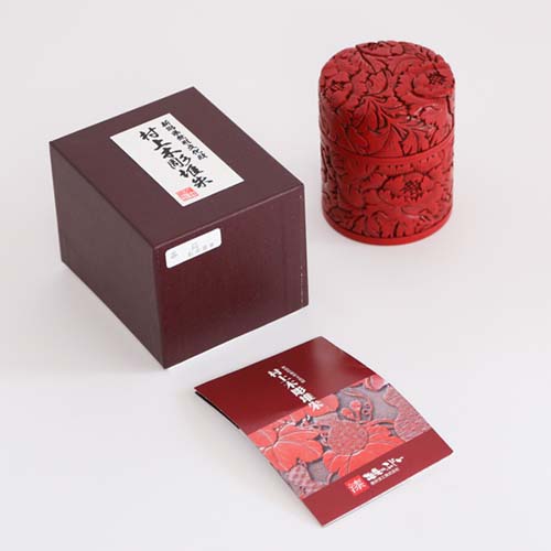 村上木彫堆朱 藤井漆工 茶筒 伝統工芸品 木製 茶筒 | MUKU工房