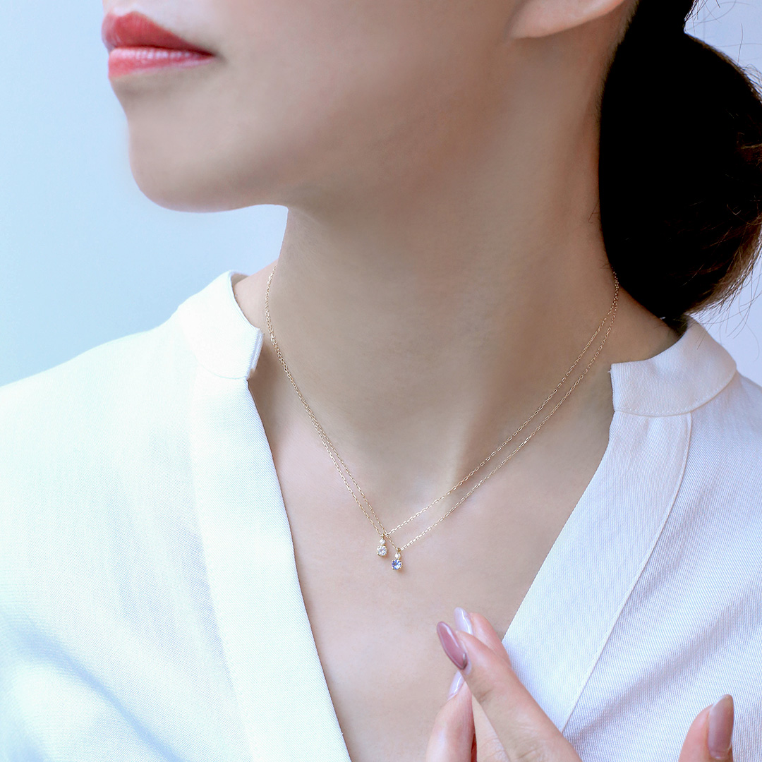 ビズー公式】ロイヤルブルームーンストーン×ダイヤモンド K18(18金