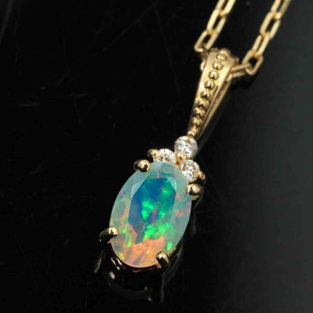 ビズー公式】オパール ダイヤモンド K18(18金) ペンダントトップ