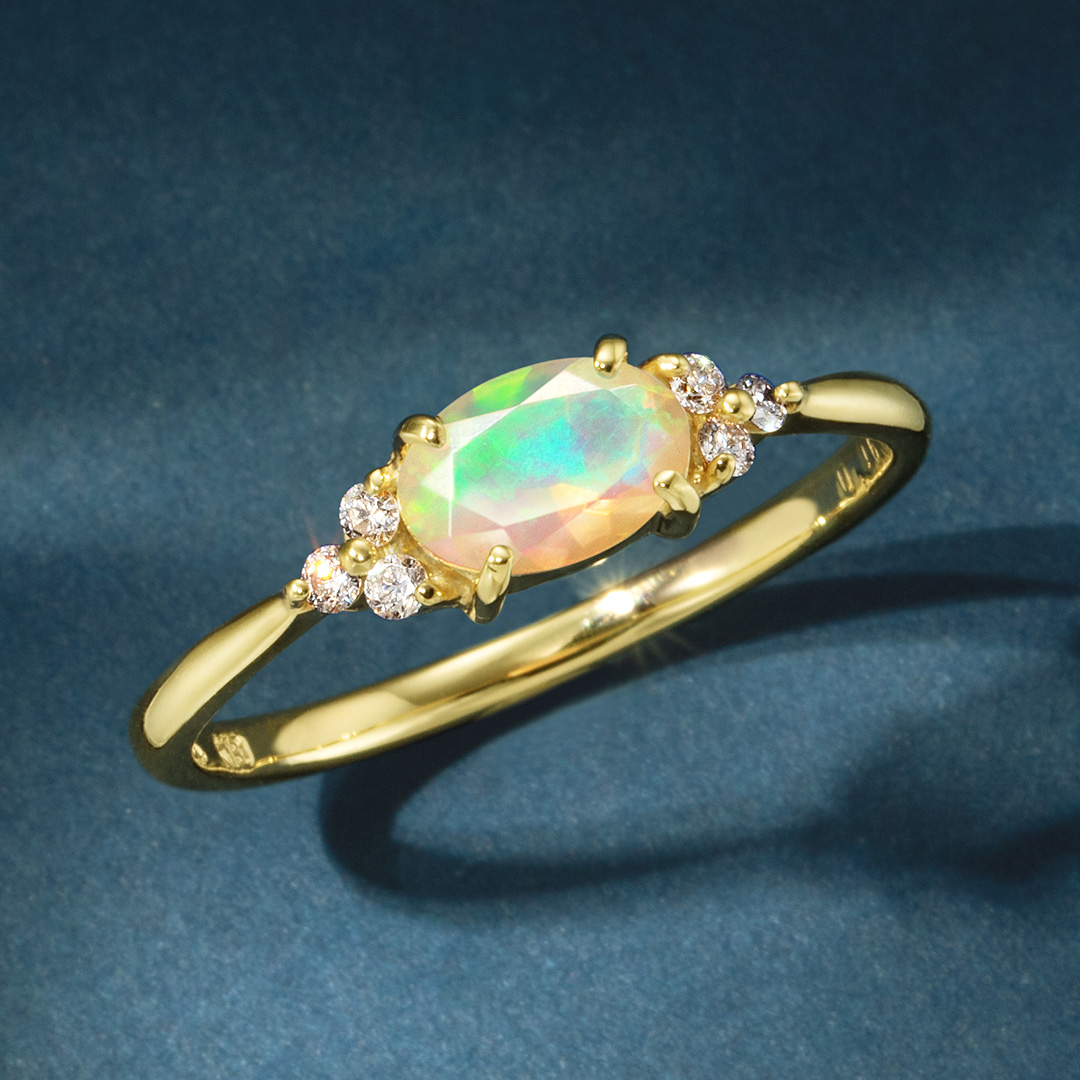 ビズー公式】オパール ダイヤモンド K18(18金) リング フラヴィ | 希少