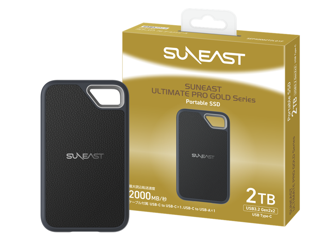 SUNEAST、USB3.2 Gen 2x2対応のポータブルSSD…薄型ボディで防塵防滴