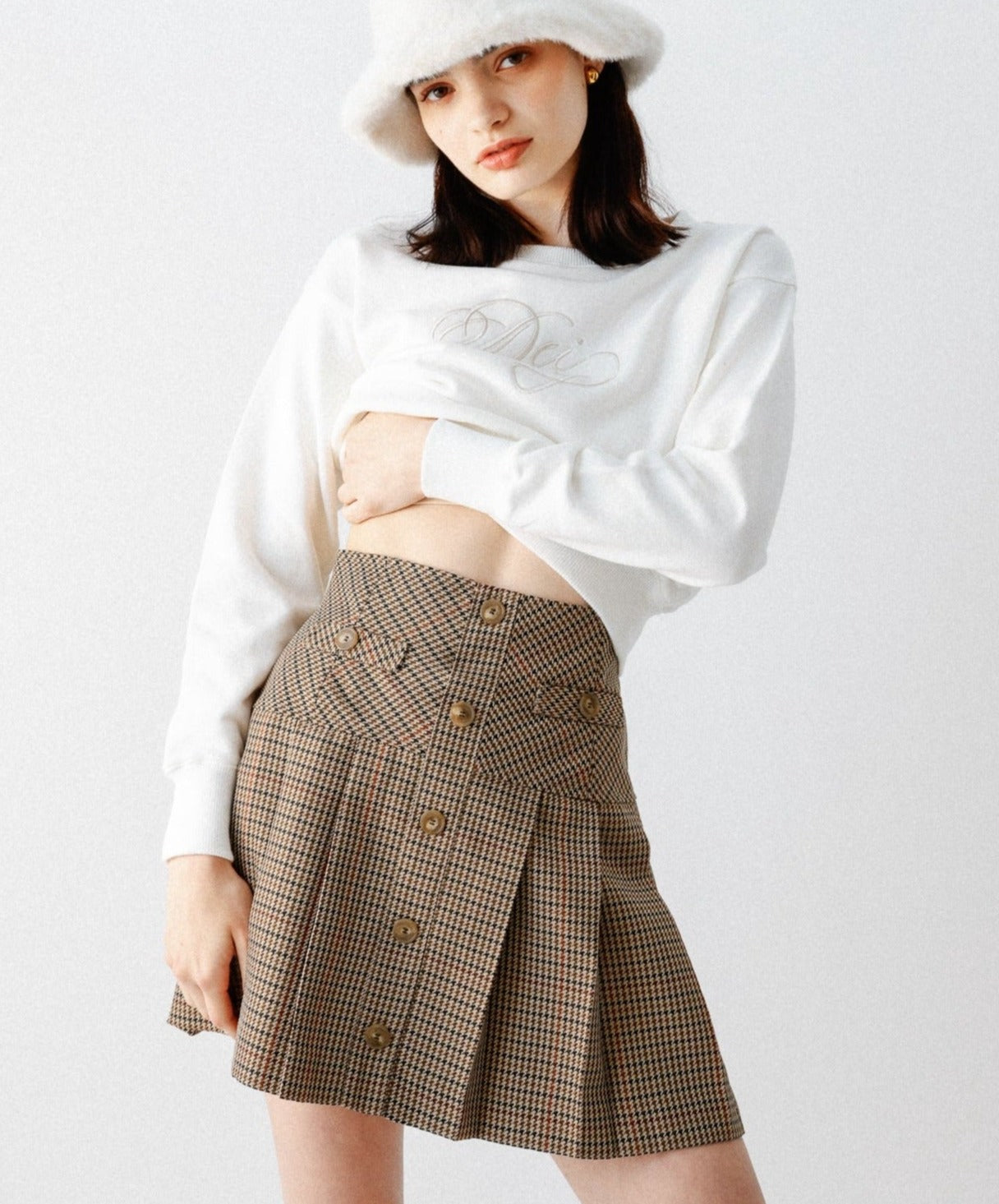 Pleated mini skirt