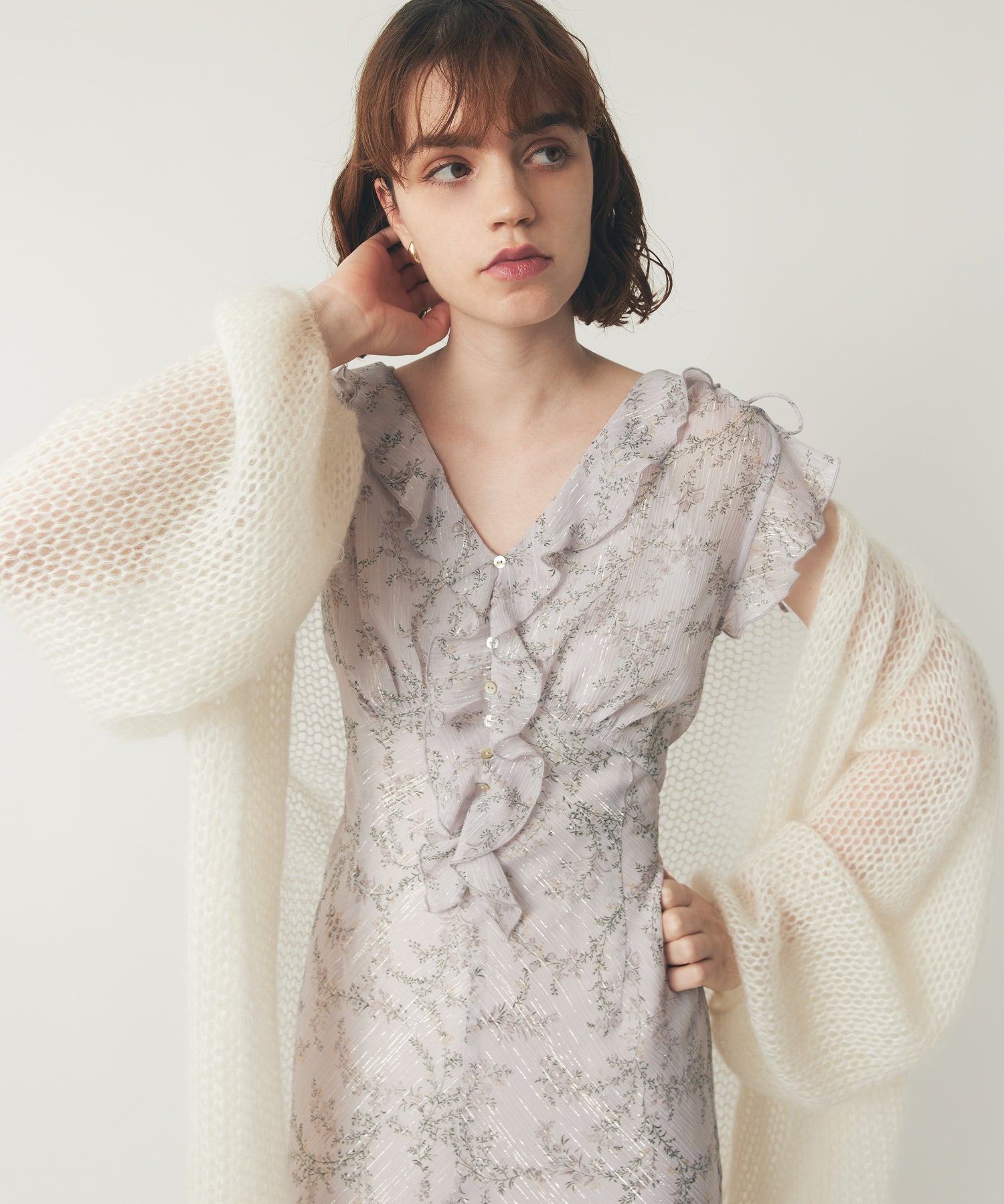 2wayキッドモヘヤシアーニット