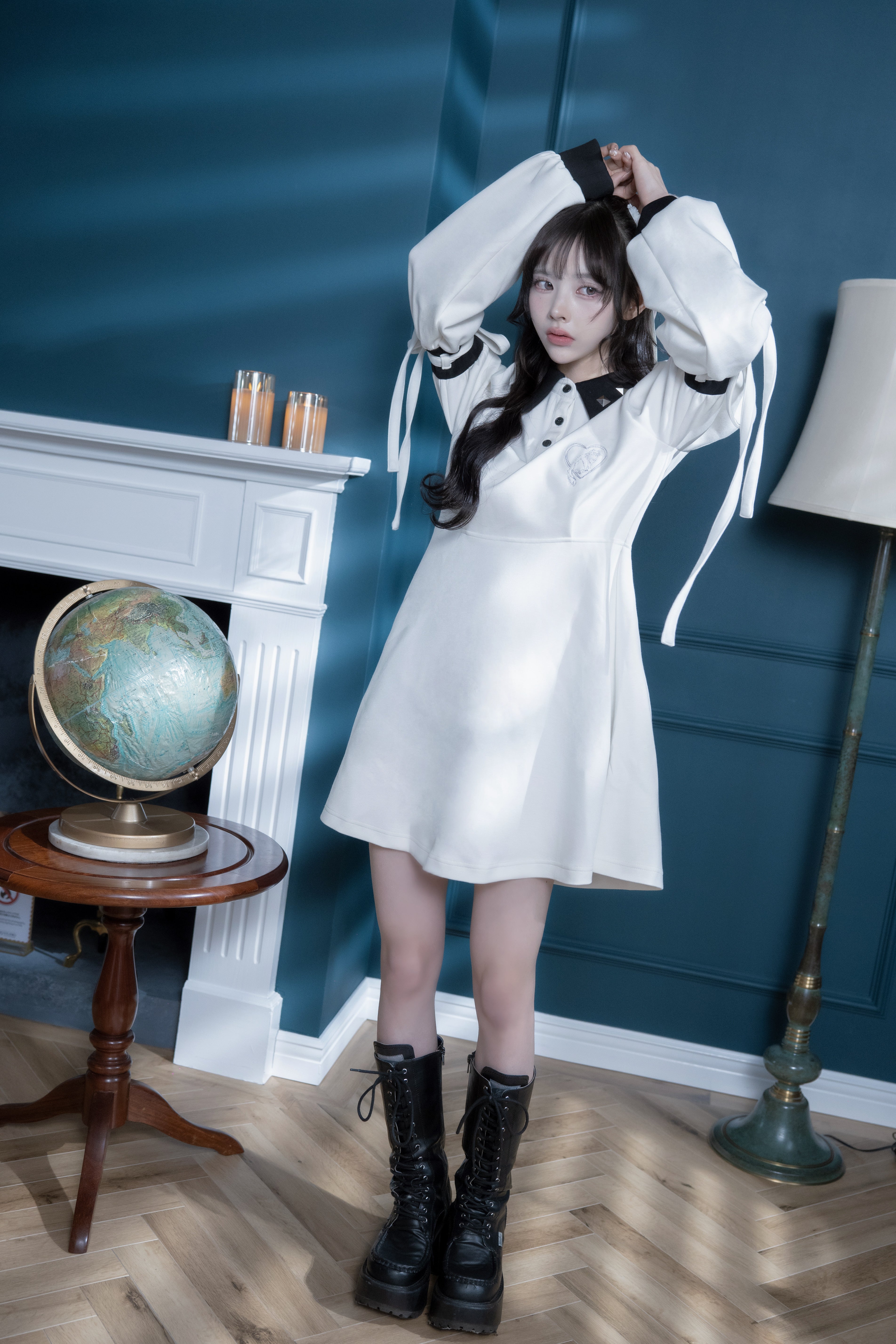 doll polo cat one-piece white