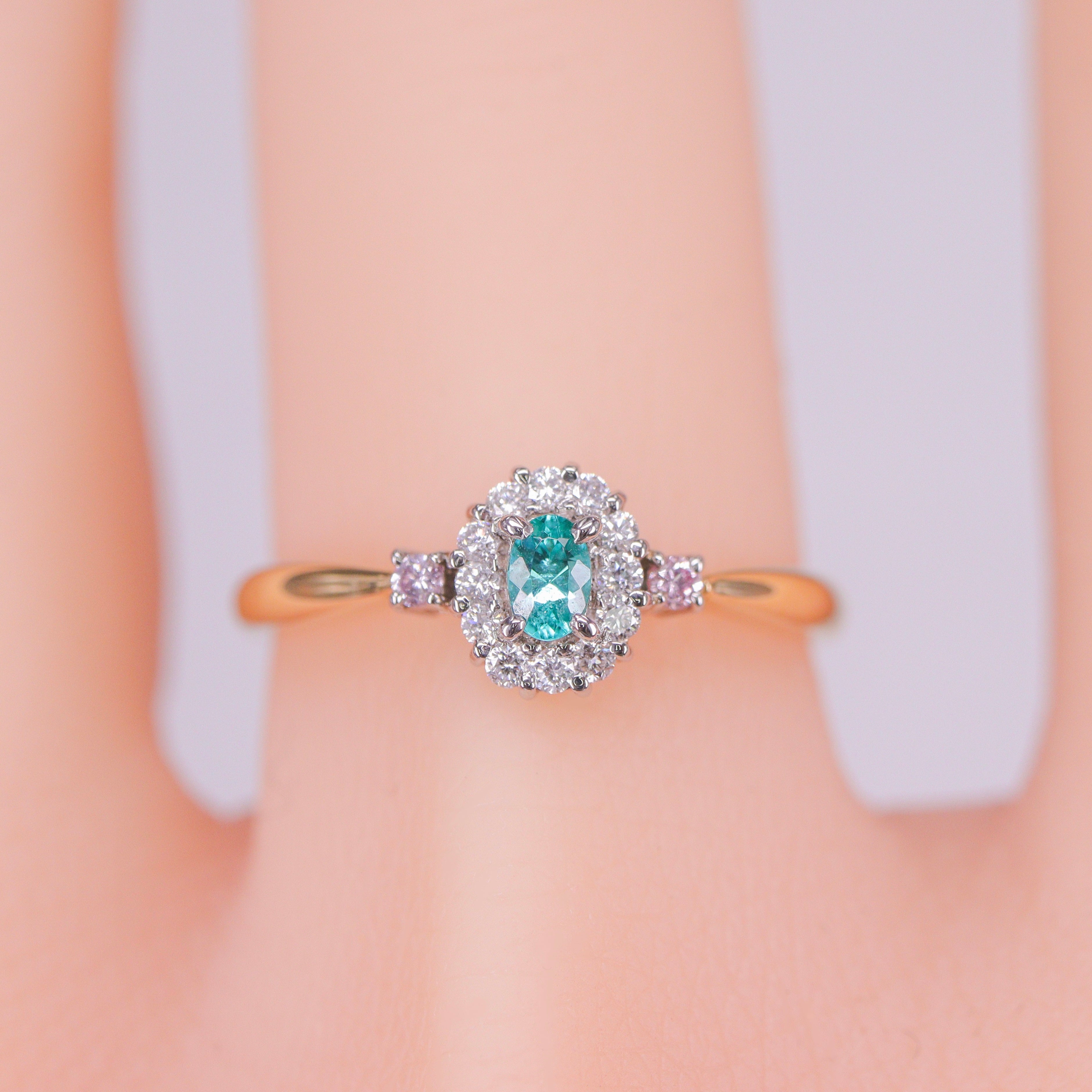 美しいリングさん☆ピンクダイヤモンド&バターリャパライバトルマリン