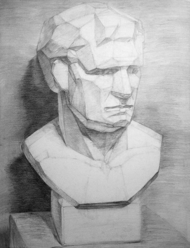 石膏デッサン（面取り）-鉛筆デッサン描き方｜デッサン初心者のための