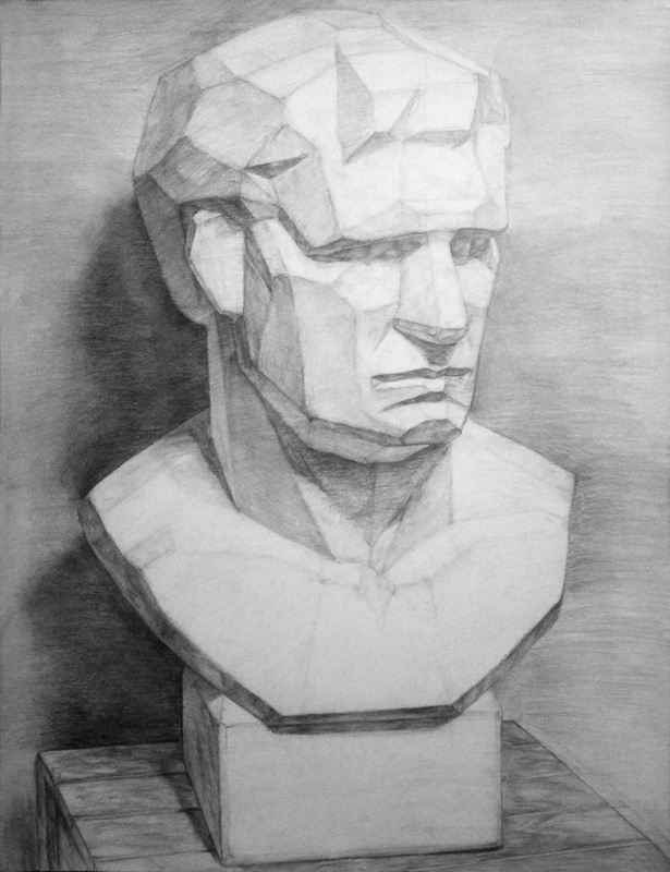 石膏デッサン（面取り）-鉛筆デッサン描き方｜デッサン初心者のための