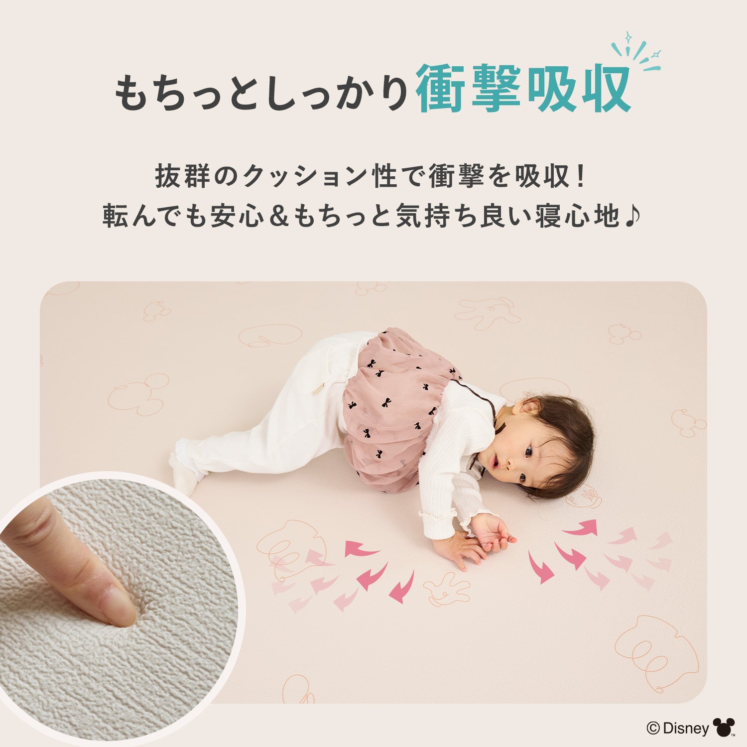 レビュープレゼント中／ ミッキーマウス 防水 ベビープレイマット