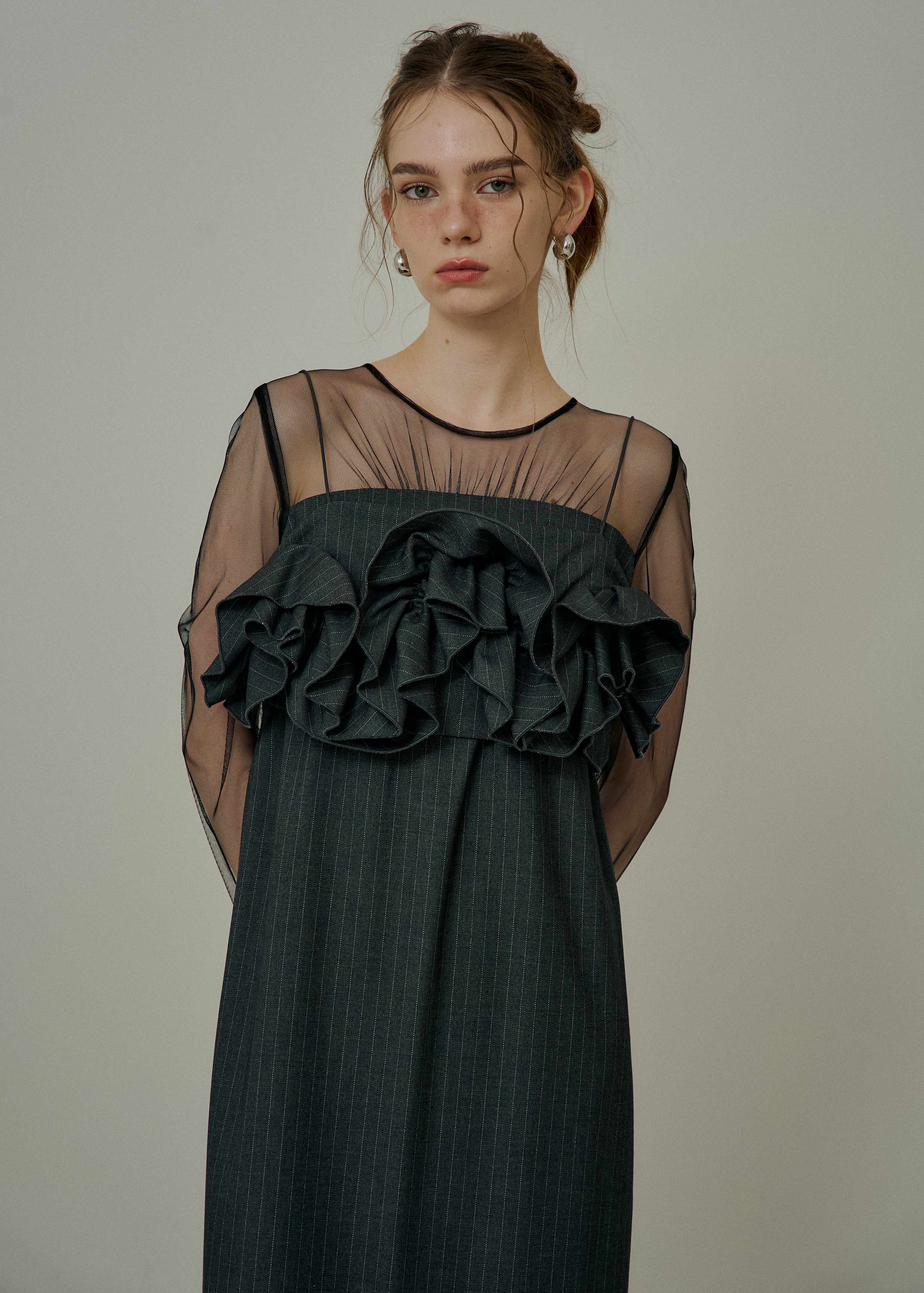 Wavy frill bustier stripe dressのドレス|Dorry Doll / LE'RURE