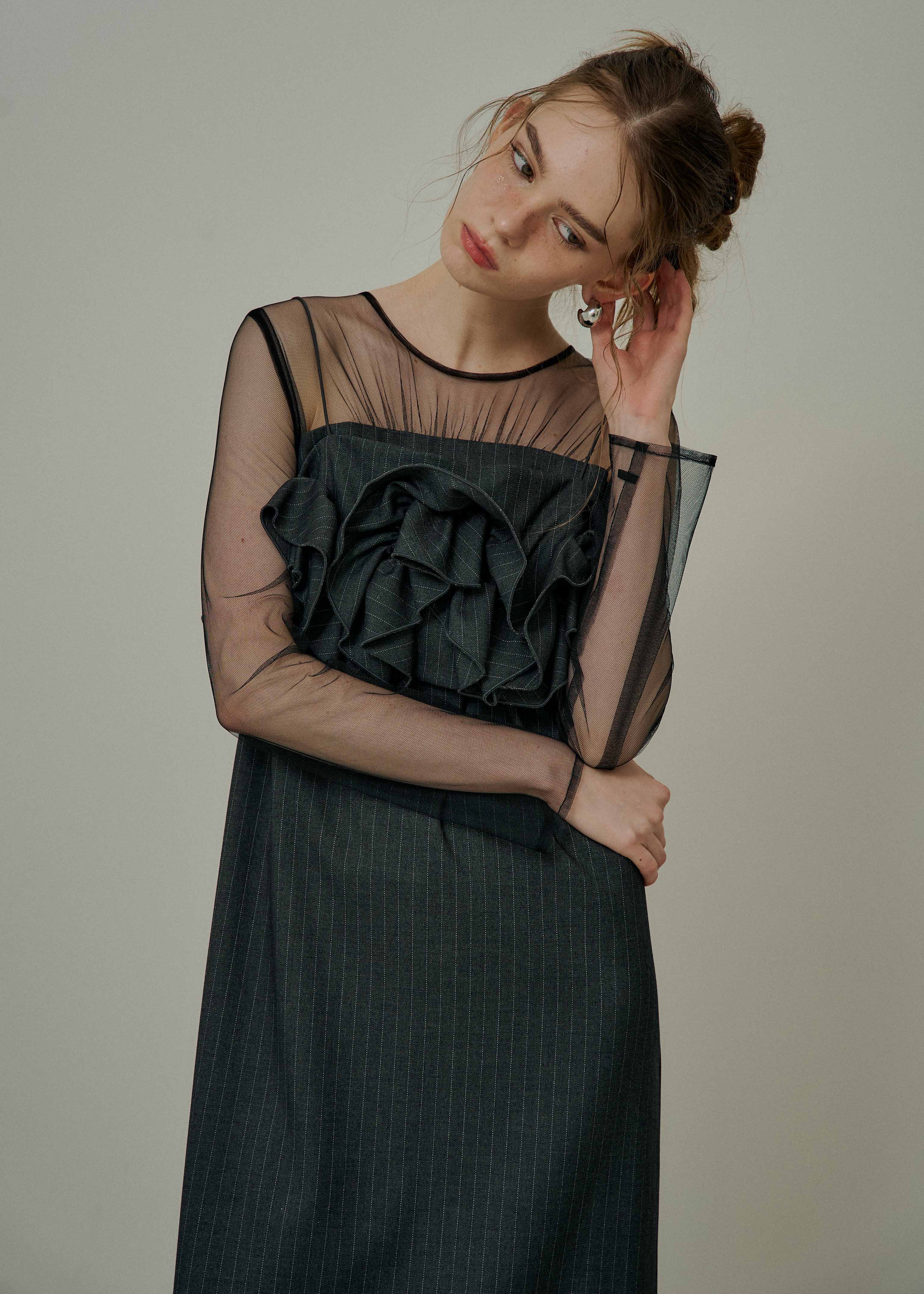 Wavy frill bustier stripe dressのドレス|Dorry Doll / LE'RURE