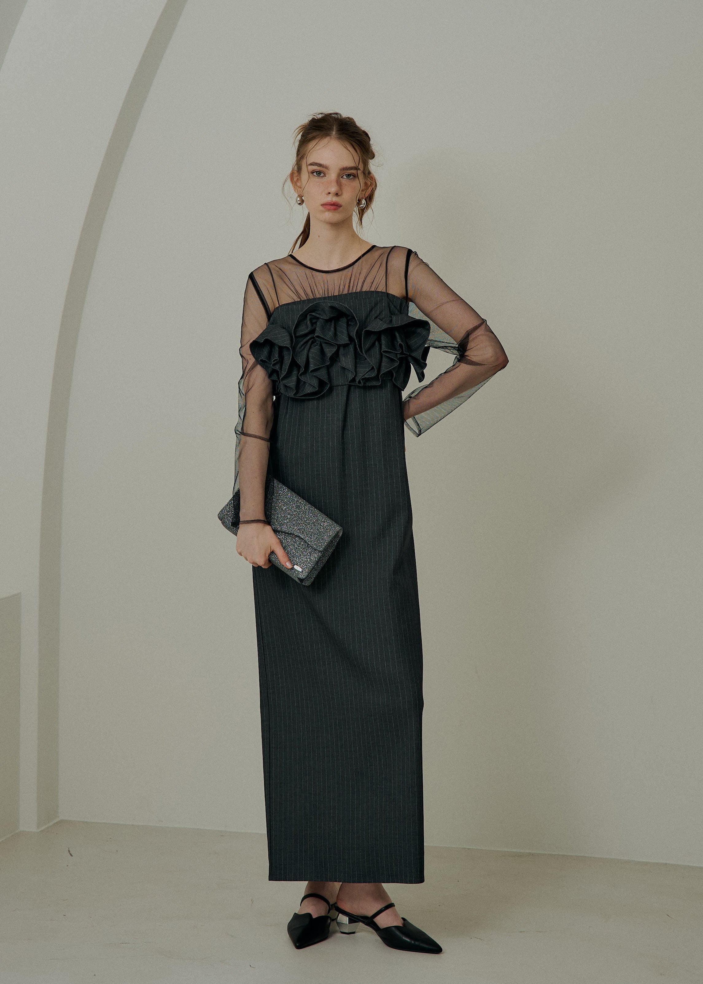 Wavy frill bustier stripe dressのドレス|Dorry Doll / LE'RURE