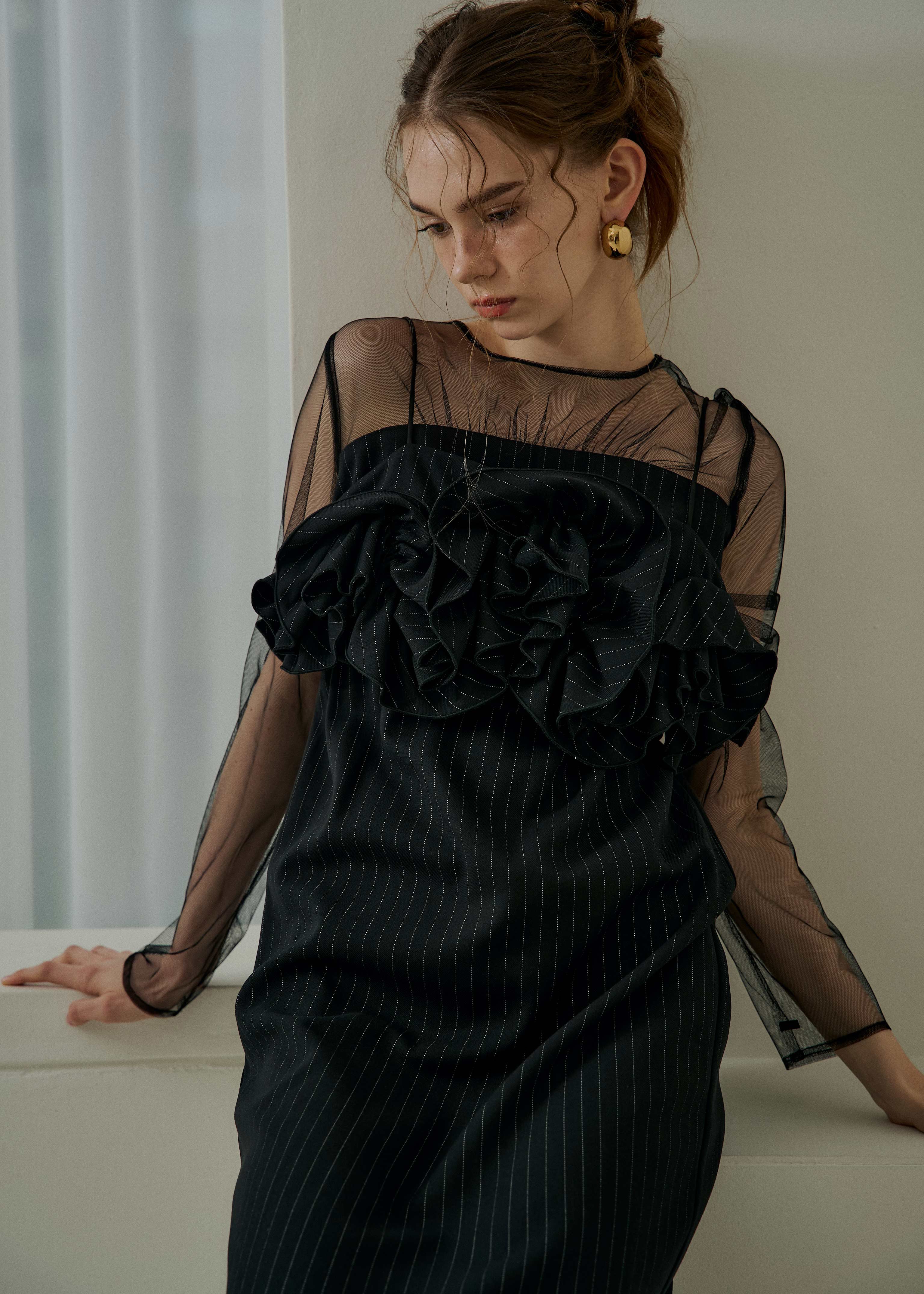 Wavy frill bustier stripe dressのドレス|Dorry Doll / LE'RURE