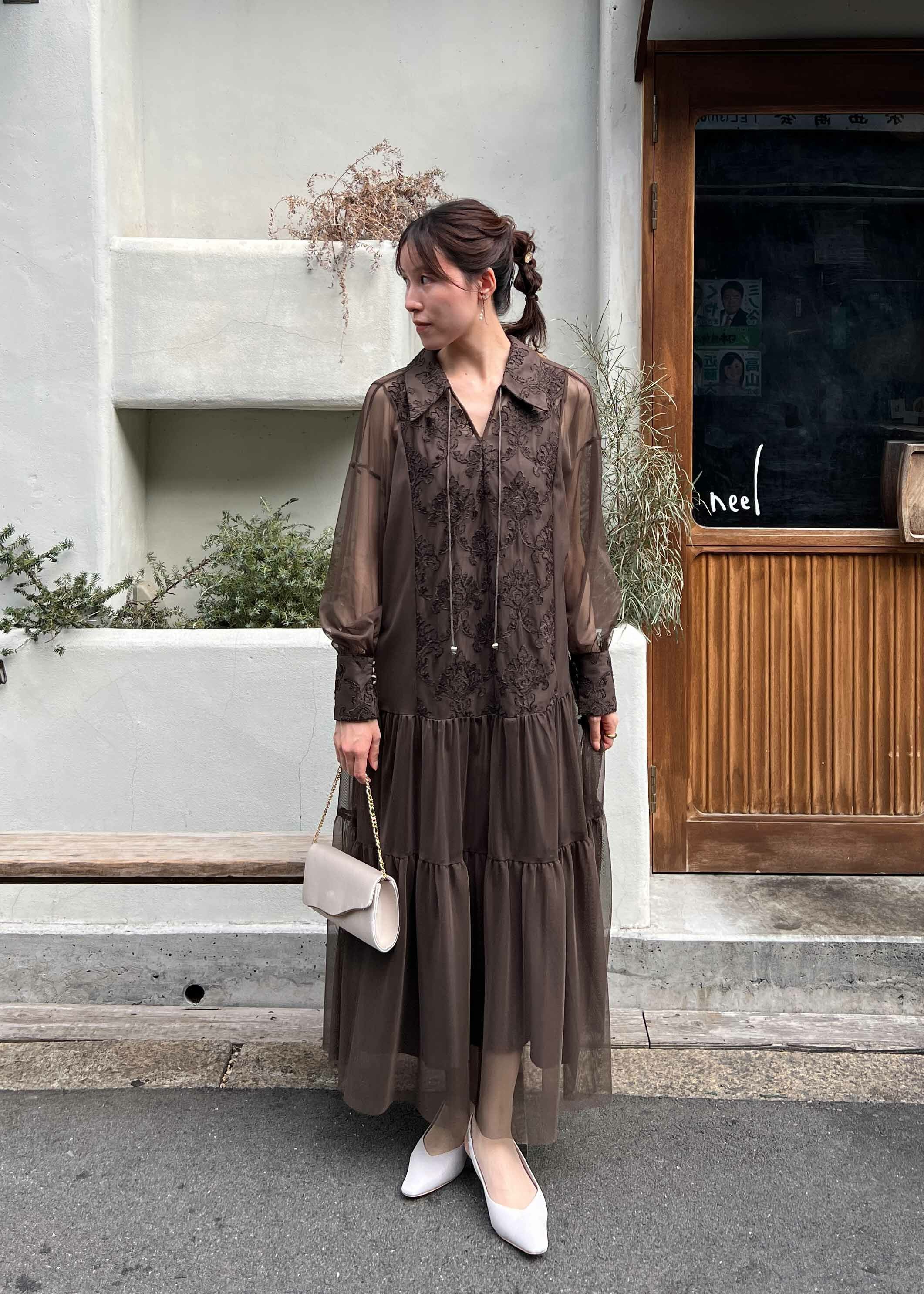 デザインカラーモールレースドレス｜DorryDoll