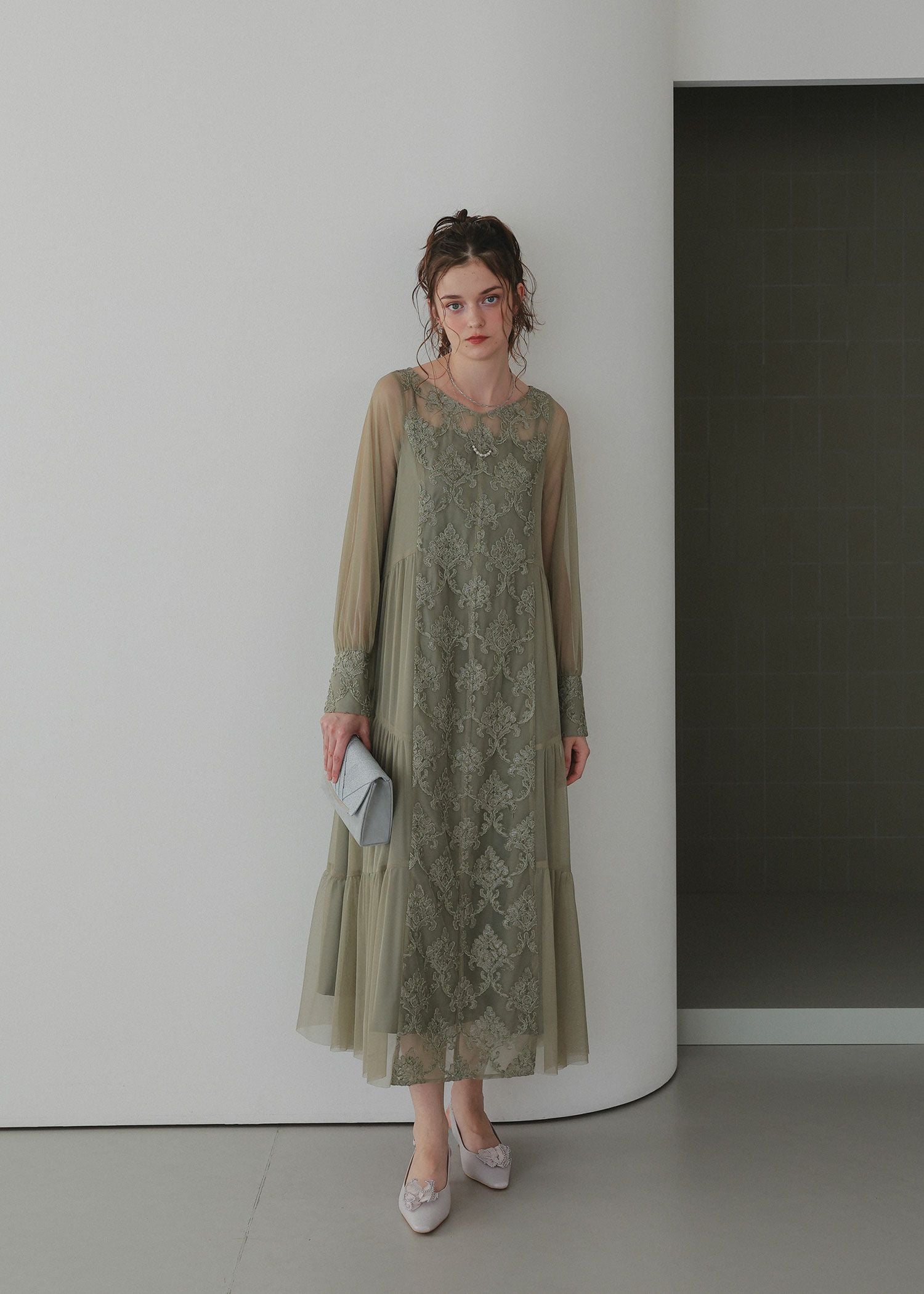 モールレースサイドティアードドレス｜DorryDoll