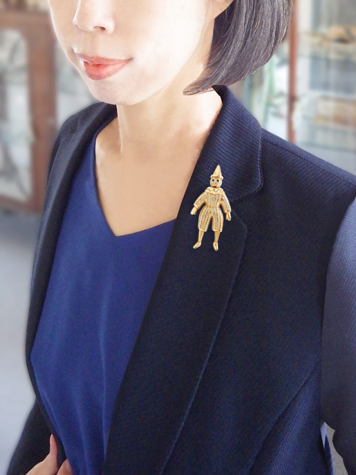 Cristian Dior クリスチャンディオール ピエロのブローチ | クリア