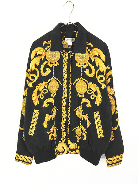 レディース 古着 90s silkworm's ダマスク ゴールド 装飾 デザイン 総