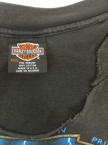 古着 90s USA製 HARLEY DAVIDSON 歴代 エンジン サンダー グラフィック