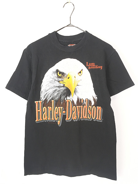 古着 90s USA製 HARLEY DAVIDSON 「I am Smiling」 BIG イーグル T