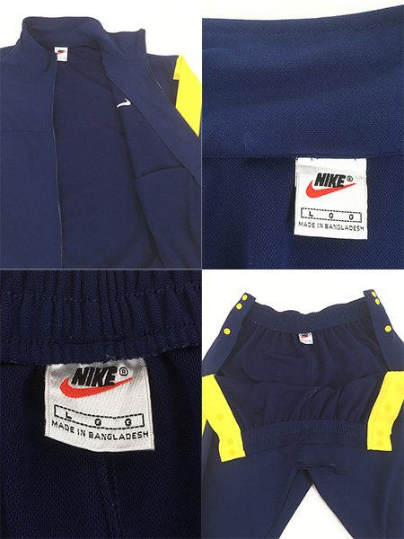 古着 90s NIKE ネイビー×イエロー ジャージ トップ トラックスーツ