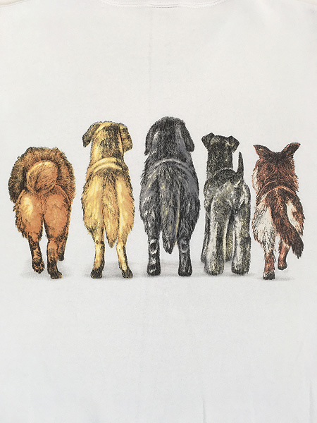 古着 90s USA製 犬 ワンちゃん アニマル 両面 プリント スウェット