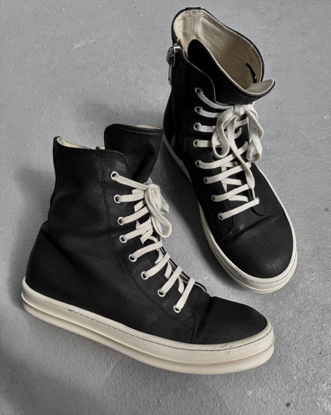Rick Owens DRKSHDW AW15 “SPHINX” Waxed Canvas Vegan Ramones