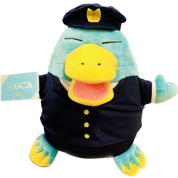 カモノハシのイコちゃん 駅員さんぬいぐるみ（M）: 鉄道グッズ