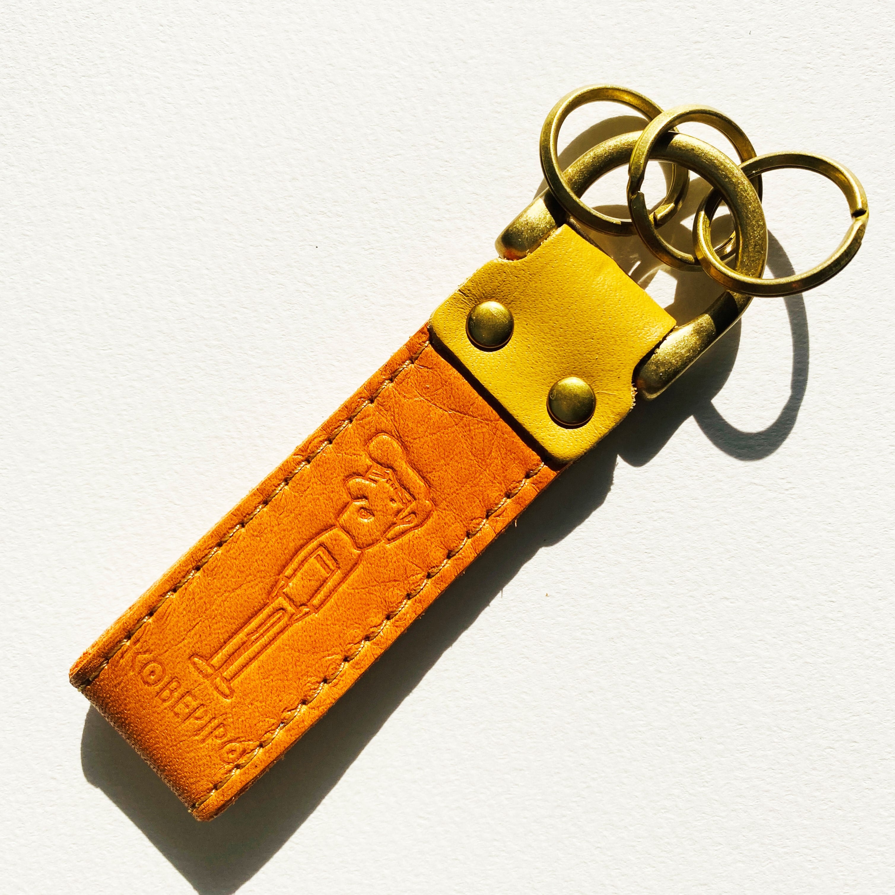 コベピポ（R）レザーキーホルダー【国産牛革】 ターコイズブルー