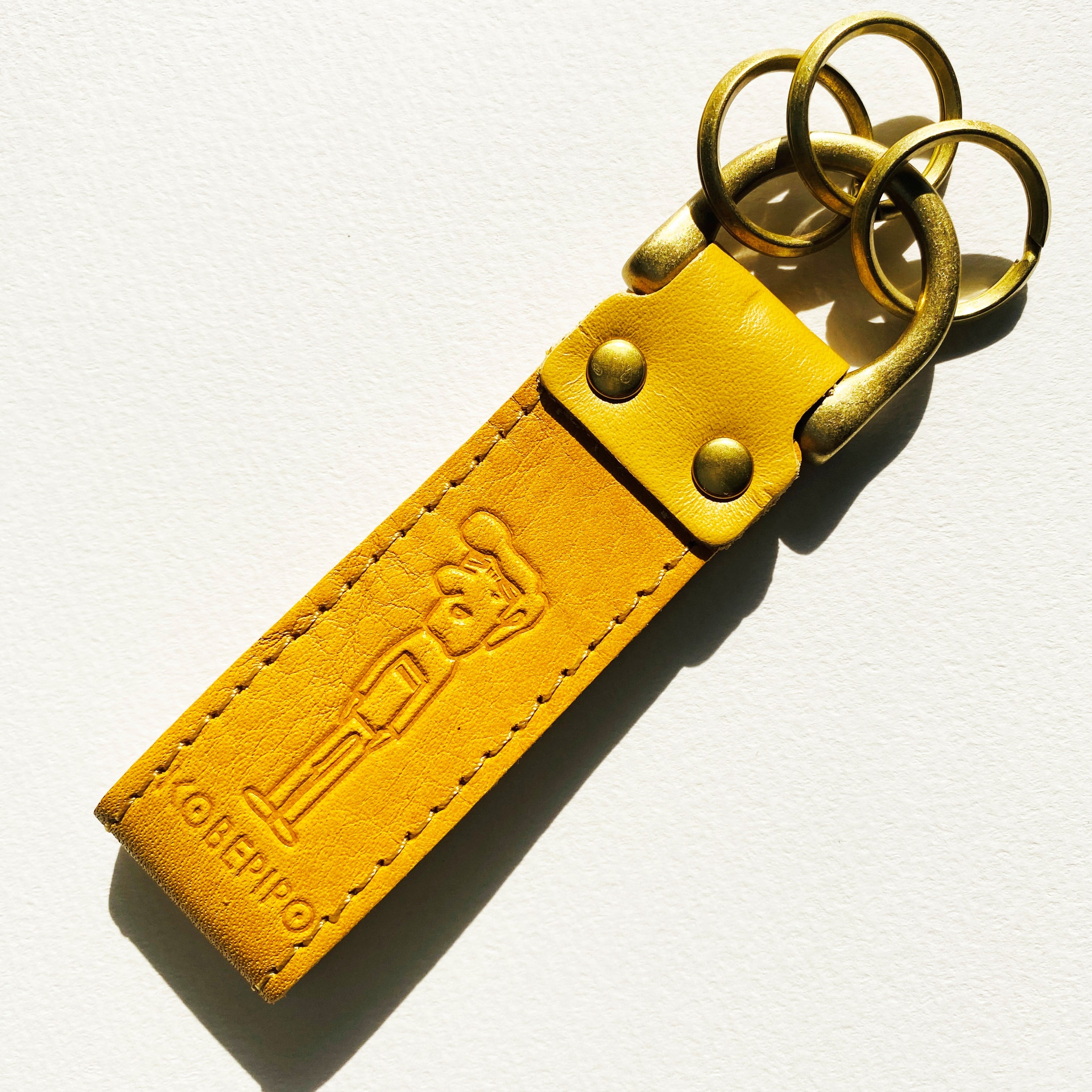 コベピポ（R）レザーキーホルダー【国産牛革】 オレンジ(オレンジ