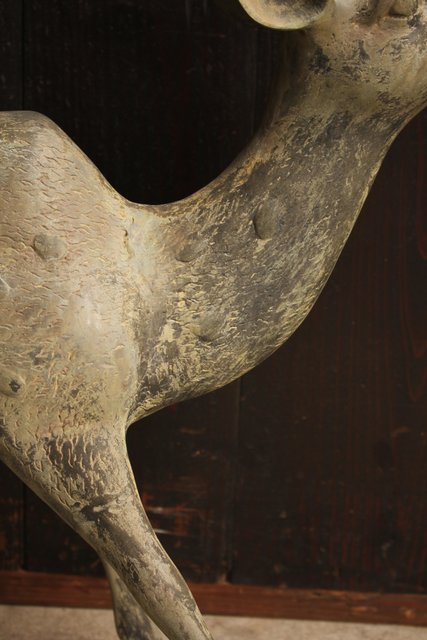 古銅鹿の置物 雄雌つがい S2780｜骨董店 のびる 古美術 骨董 和風建具