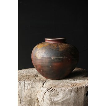 人間国宝 山本陶秀 備前壺 花瓶/花器 P342｜骨董店 のびる 古美術 骨董