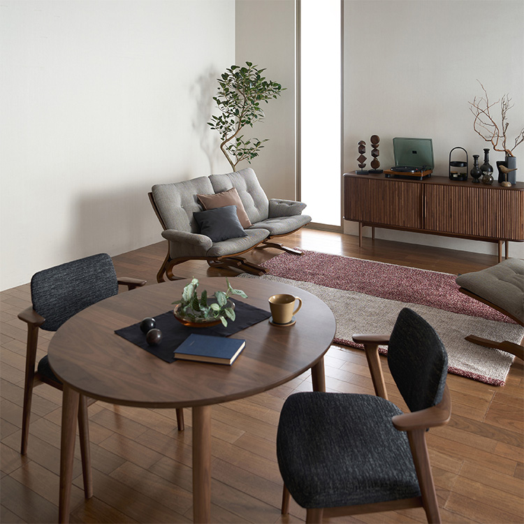 アームチェア CW6800(レギュラーシート) ブラック ウォールナット