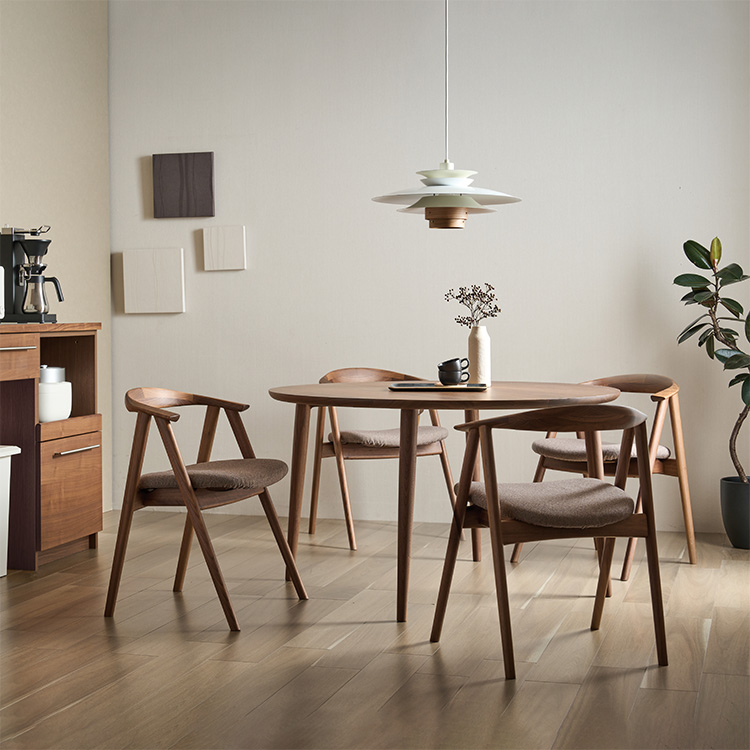 円形ダイニングテーブル DW4351 ウォールナットナチュラル 通販