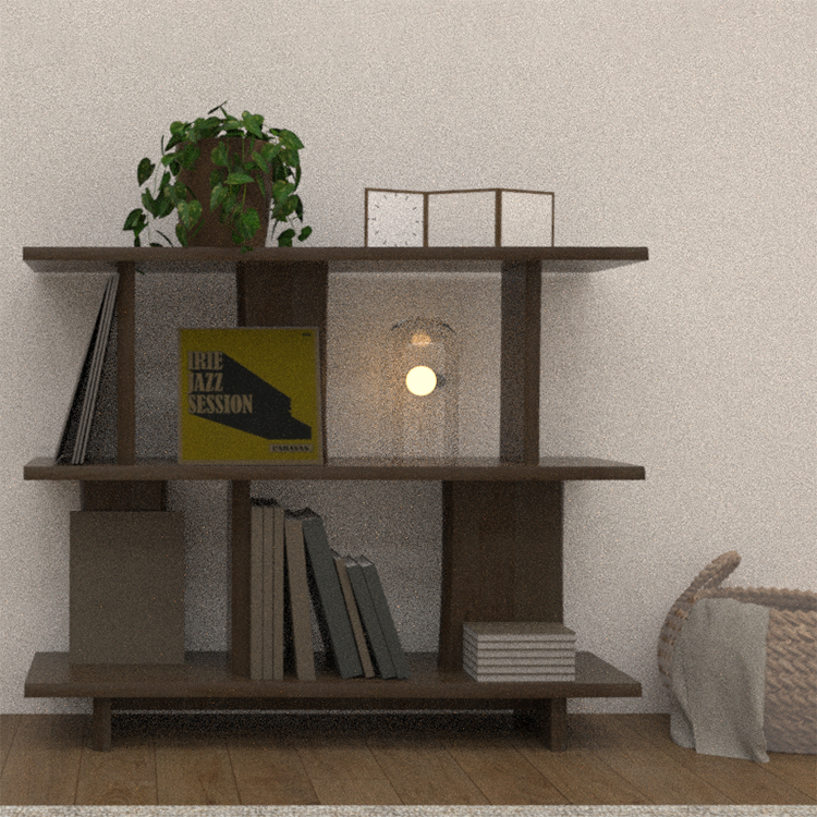 ルスカ】 キュリオシェルフ（2段） HR3602 ダスクブラウン 通販