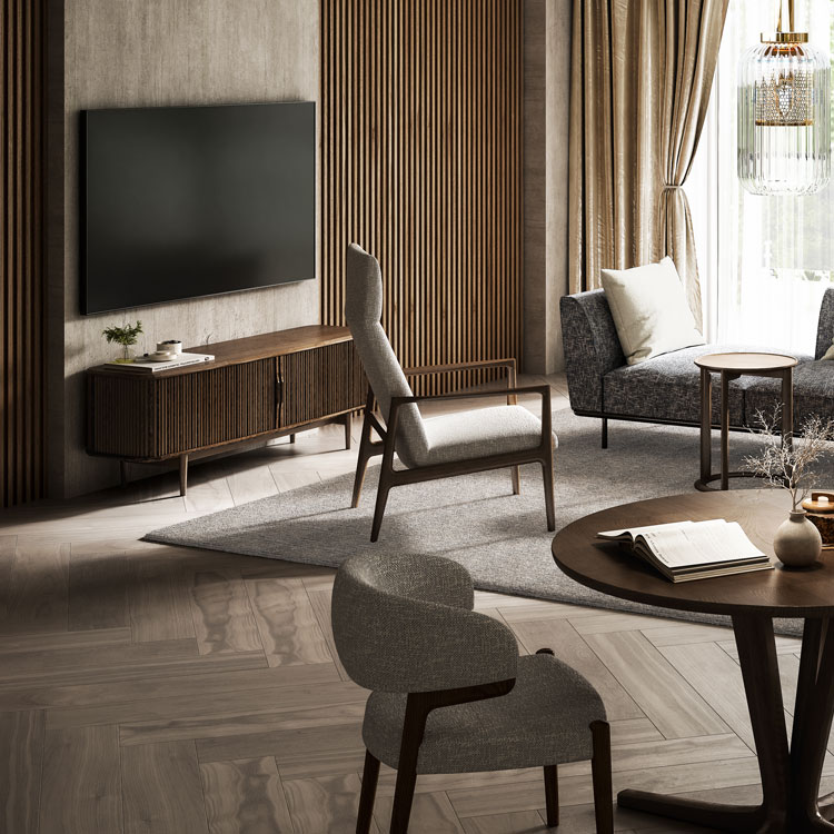 ロールドアテレビボード 幅180cm QW6407 タニックウォールナット 通販