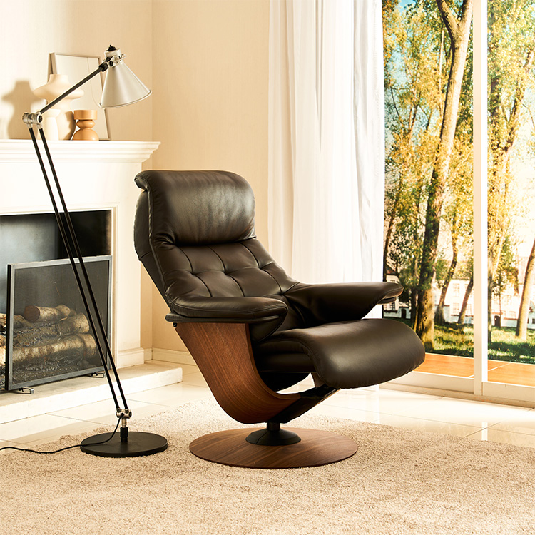 リクライニングチェア(M) RU7250 ビターブラウン ウォールナット