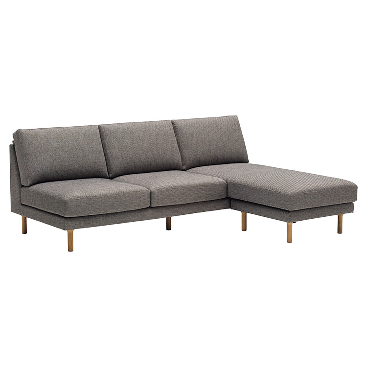 シェーズロングソファ UW90E5 ミックスブラック ピュアオーク 通販