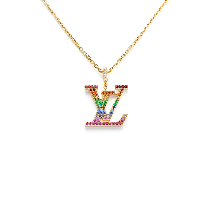 中古] ルイ・ヴィトン パンダンティフ LV XL レインボー(イエロー