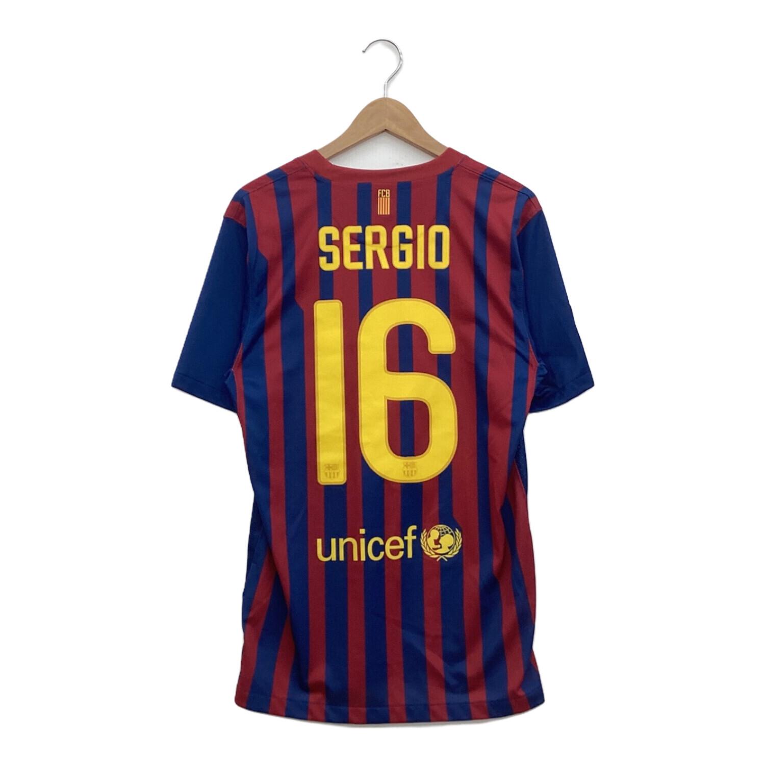 FCバルセロナ サッカーユニフォーム SIZE S ネイビーxレッド セルヒオ