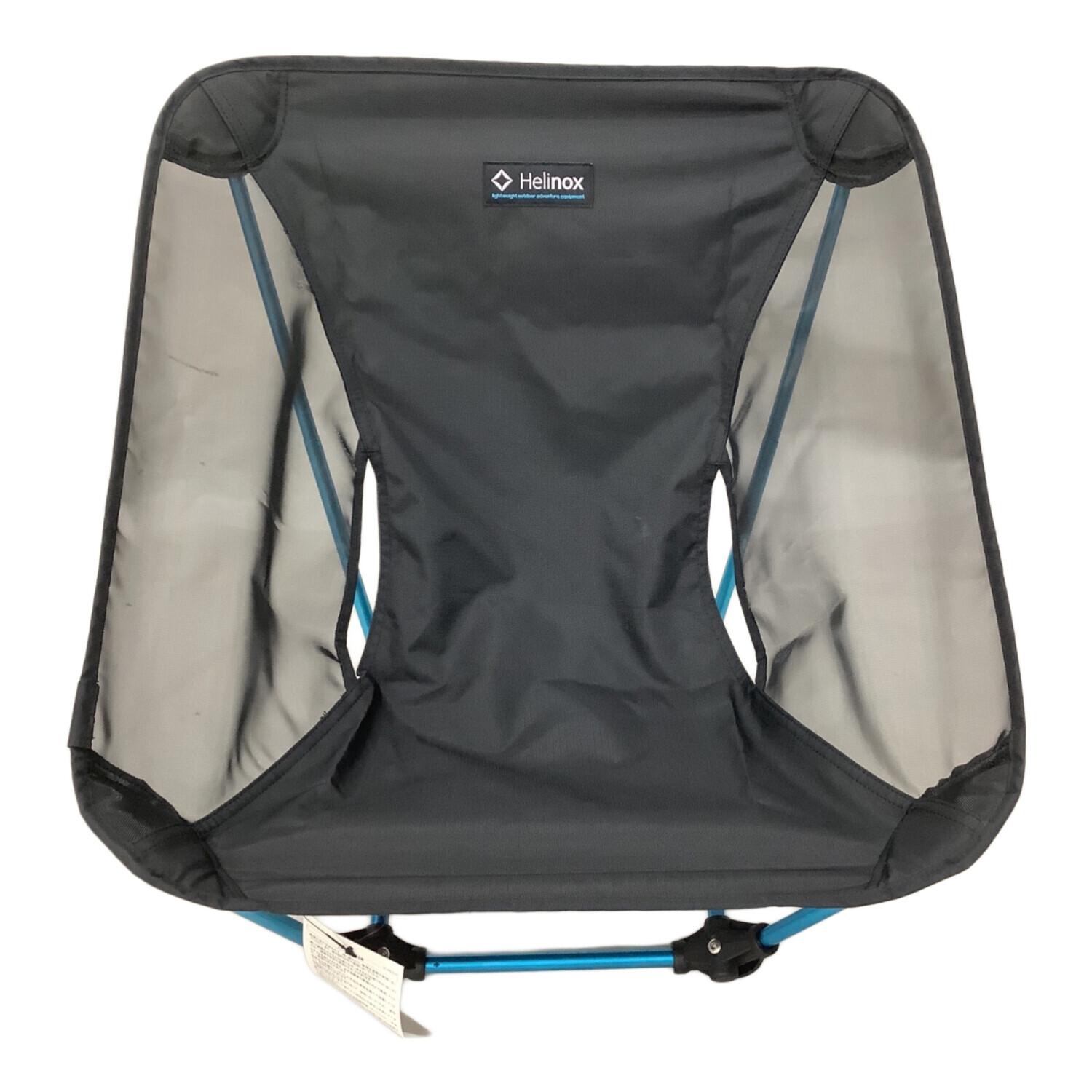 中古・美品】Helinox グラウンドチェア ブラック／ブルーポール 収納袋
