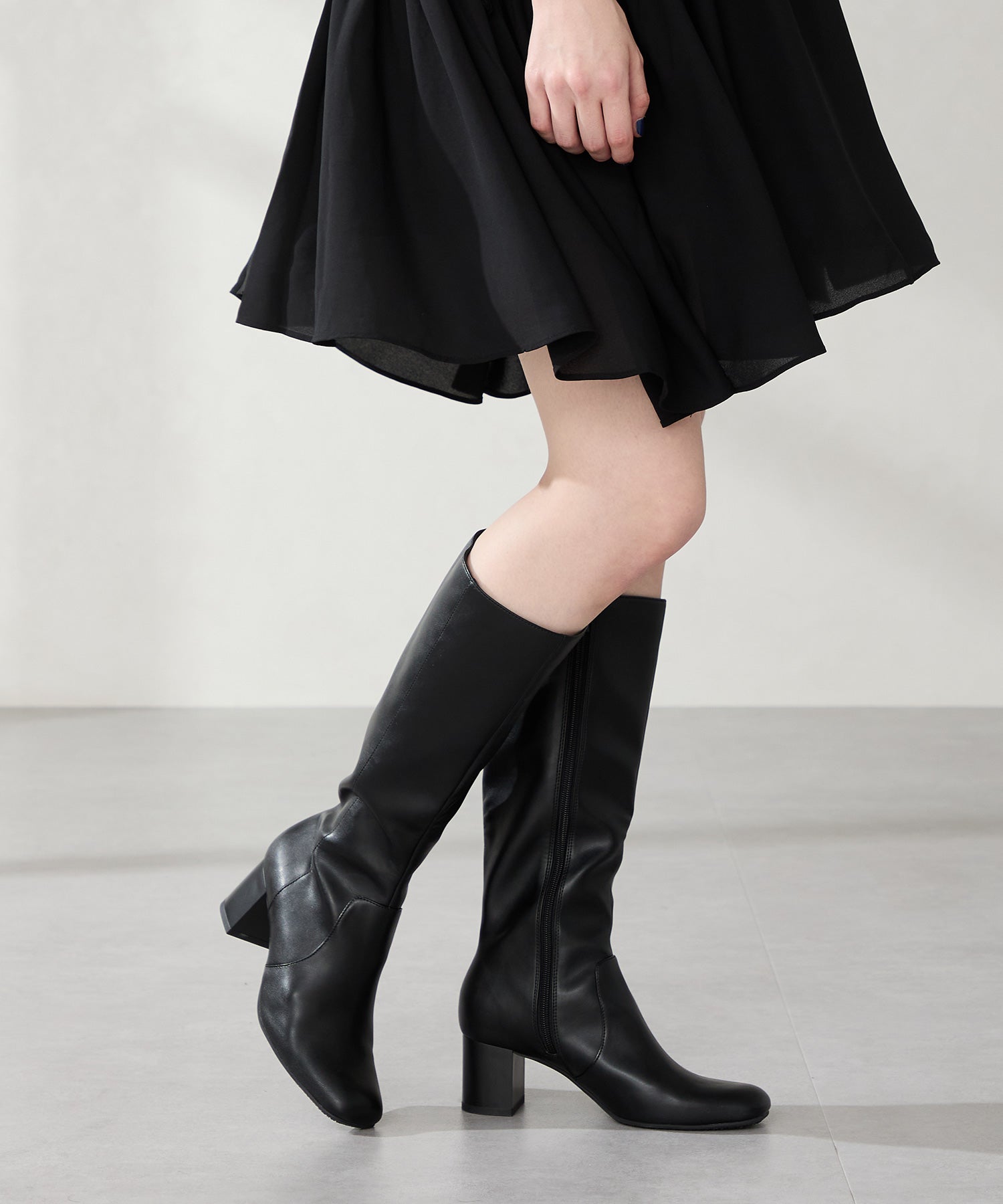 スクエアトゥチャンキーヒールロングブーツ/51501 – ORIENTALTRAFFIC