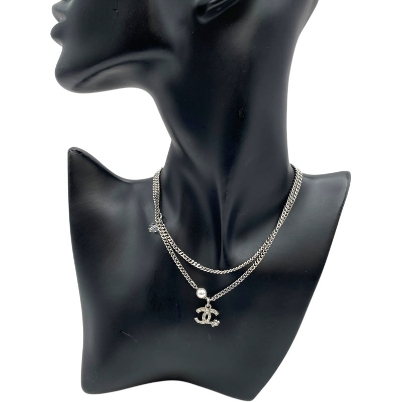 シャネル CHANEL ココマークチェーンネックレス シルバー メタル