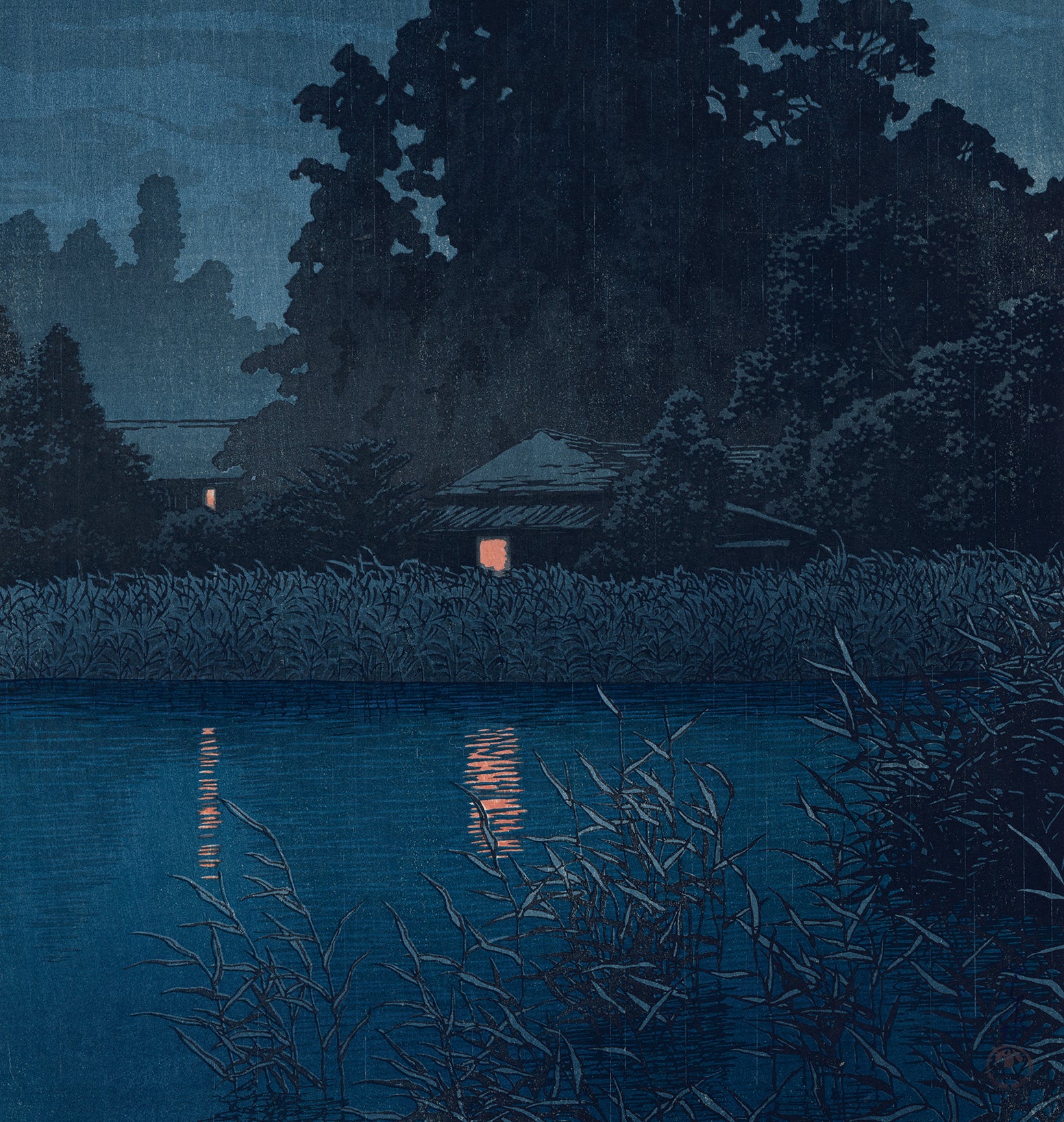 Hasui 巴水: Rain At Omiya 雨の大宮 (SOLD) – Egenolf Gallery