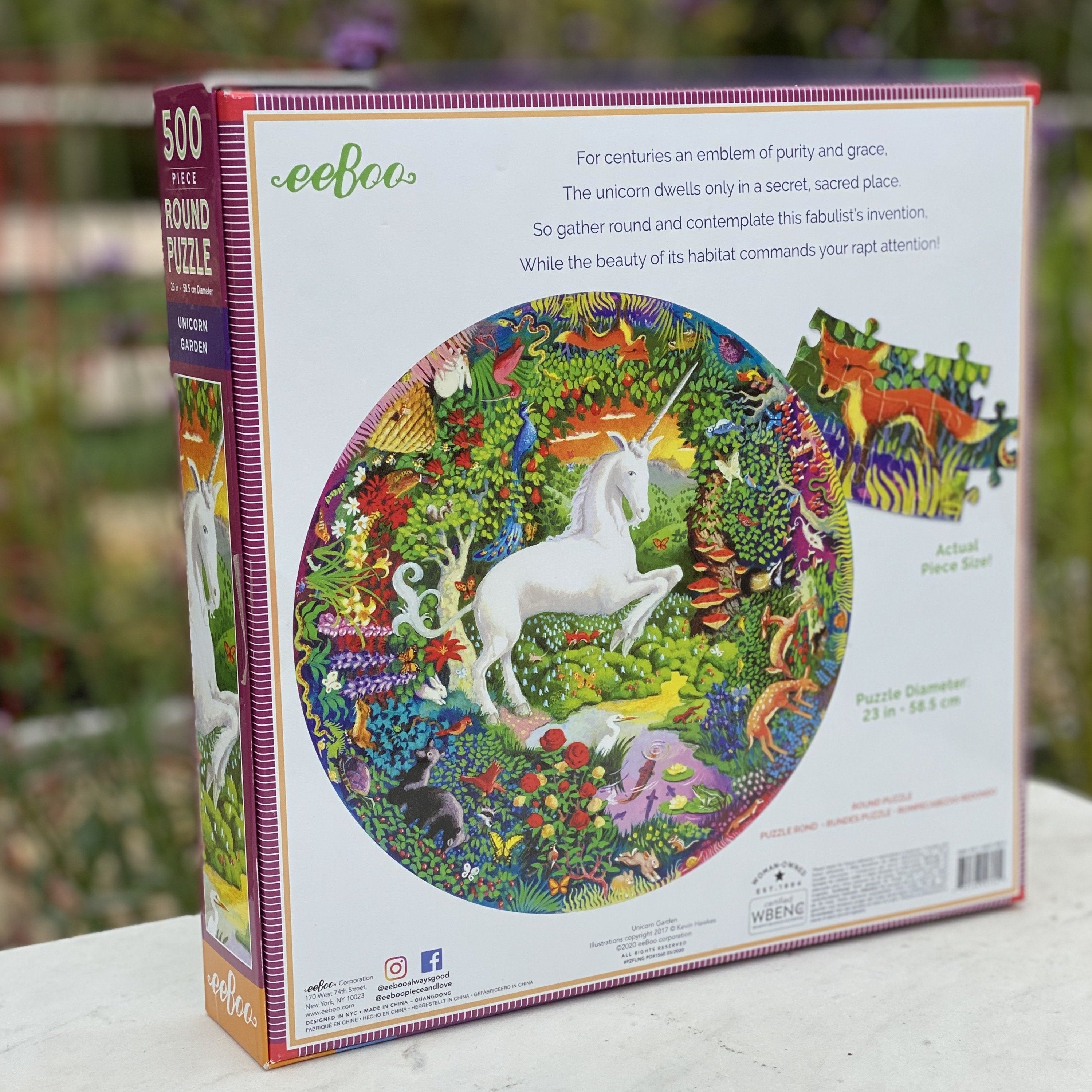 Unicorn Garden 500 Piece Round Puzzle | Fun Unique Gifts for Women