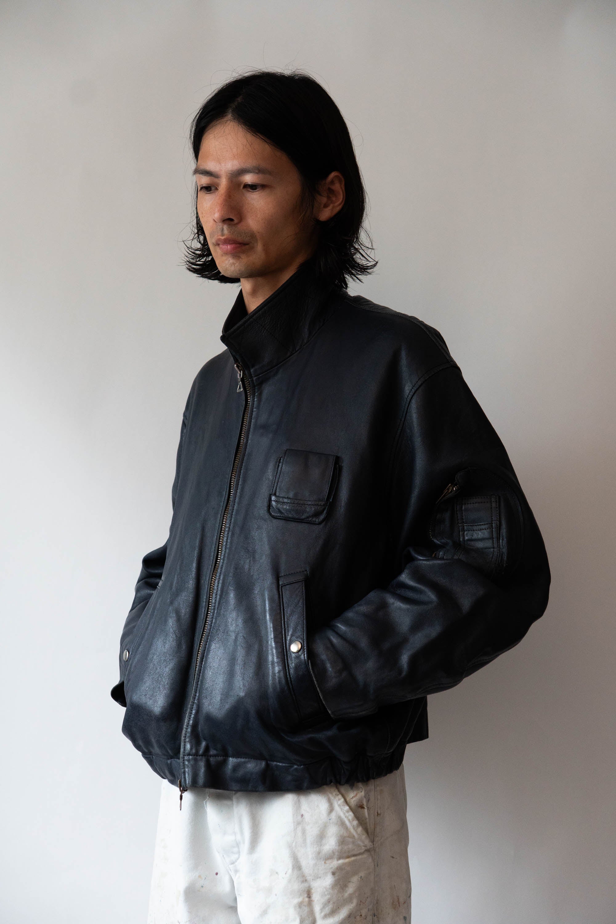 70s French Air Force Pilot Leather Jacket Original – edeak vintage